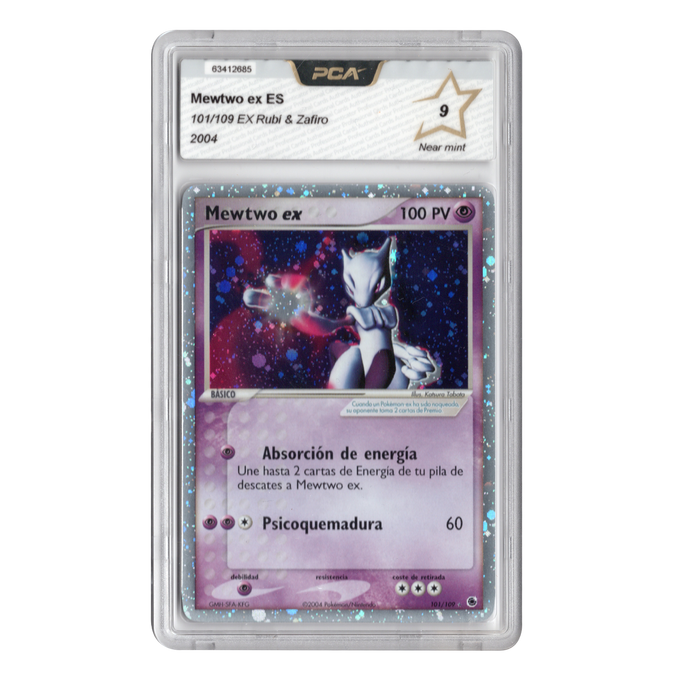 Mewtwo ex - 101/109 EX Rubi & Zafiro - Spaans - Graded PCA 9 Near Mint - 2004