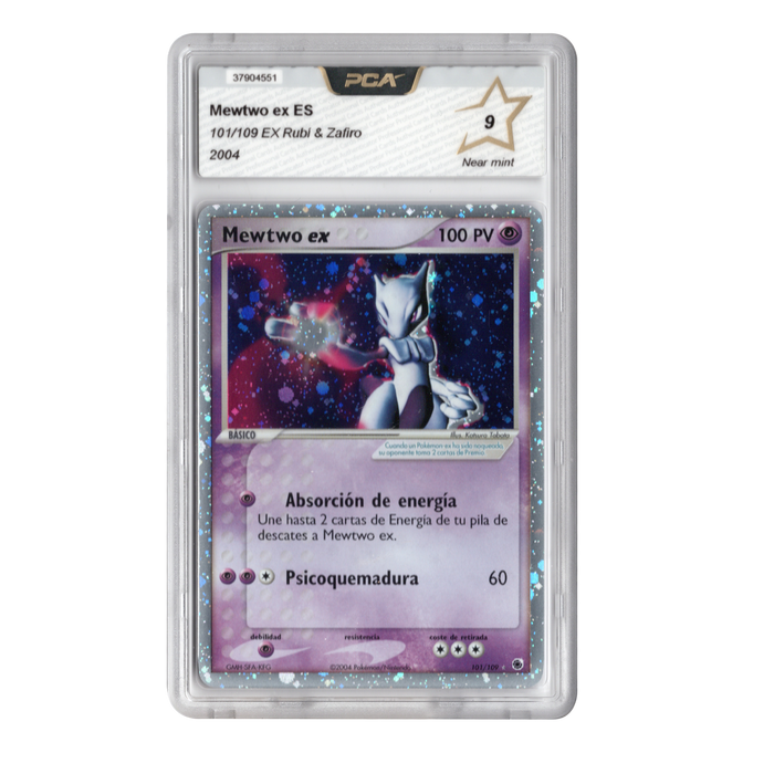 Mewtwo ex - 101/109 EX Rubi & Zafiro - Spaans - Graded PCA 9 Near Mint - 2004