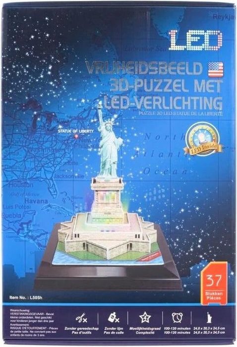 Vrijheidsbeeld 3D Puzzel met Ledverlichting (Nieuw)