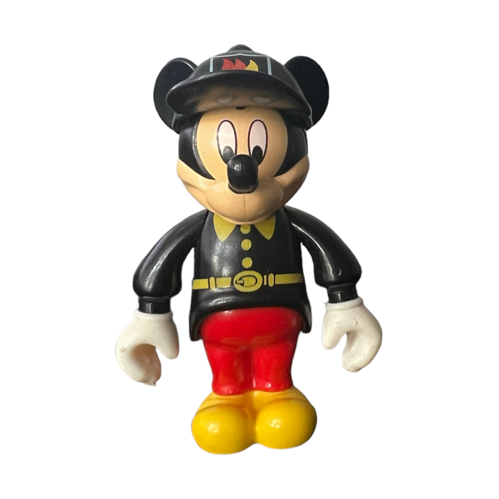 Mickey Mouse Figure with Red Pants, Black Fireman Uniform, Black Cap Minifigure