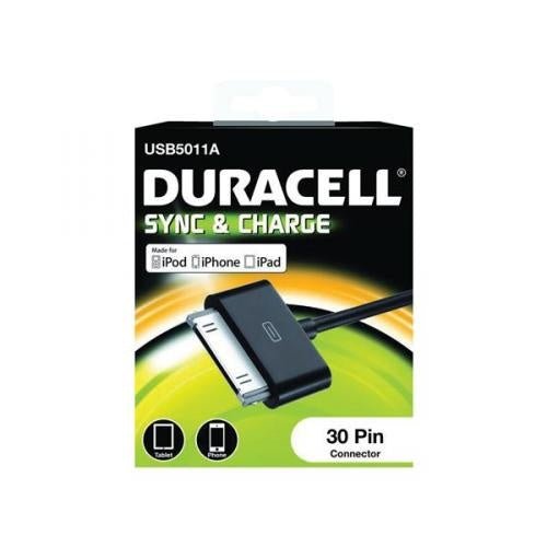 Duracell 30 Pins Oplader voor iPod / iPhone 3/4 / iPad 1/2/3 (USB5011A) (Nieuw)