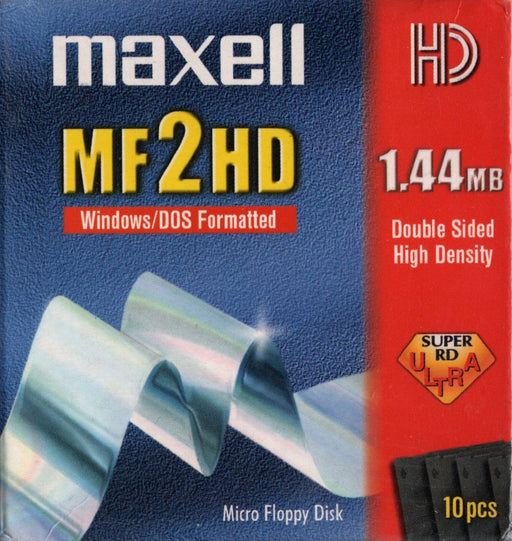 Maxell Diskettes MF2HD - 1,44 MB (3,5 inch) - 10 stuks (Nieuw)