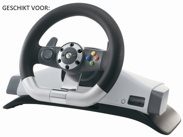 Microsoft Adapter voor Xbox 360 Wireless Steering Racing Wheel