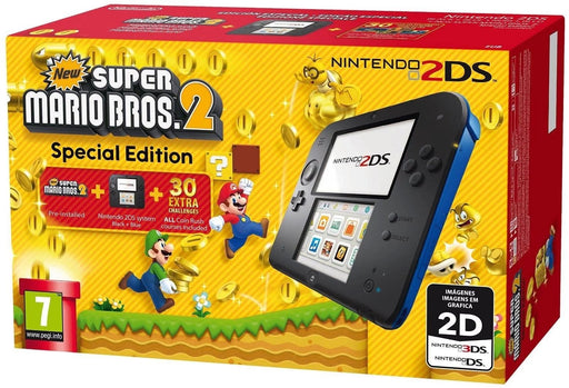 Nintendo 2DS Console - Blauw/Zwart + New Super Mario Bros 2 (Nieuw in doos)