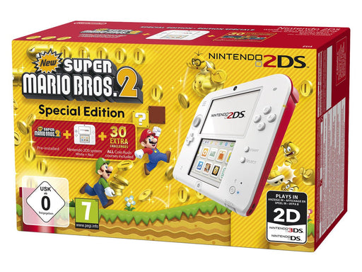 Nintendo 2DS Console - Rood/Wit + New Super Mario Bros 2 (In doos)