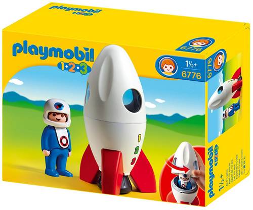 Playmobil 1.2.3 Maanraket met Astronaut - 6776 (Nieuw)