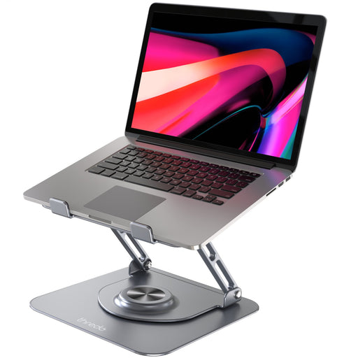 Thredo Aluminium Laptop Standaard/Houder - Verstelbaar en 360º Draaibaar - Macbook/Laptop/Tablet 10 - 17" Inch - Grijs / Space Grey (Nieuw)