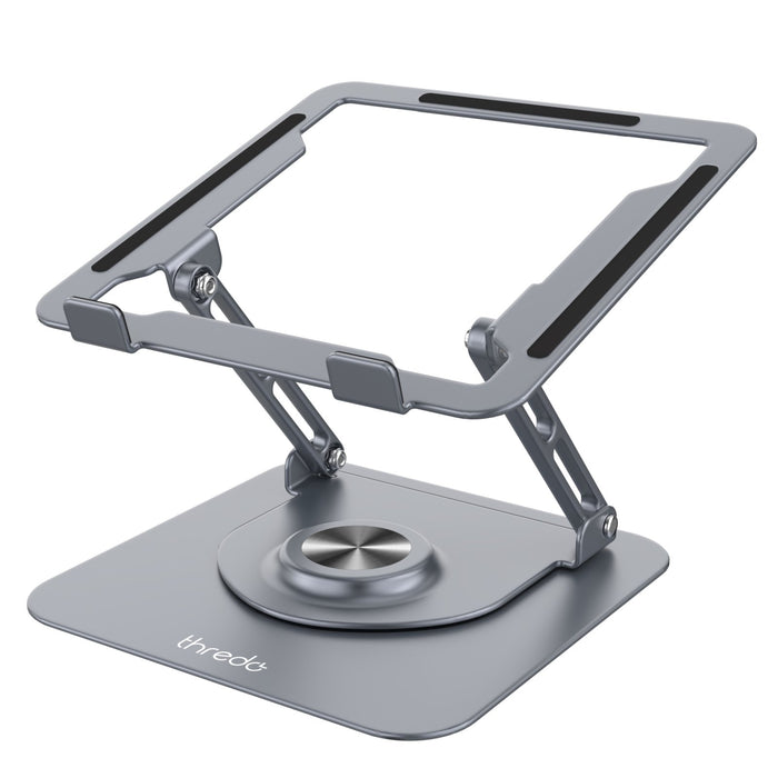 Thredo Aluminium Laptop Standaard/Houder - Verstelbaar en 360º Draaibaar - Macbook/Laptop/Tablet 10 - 17" Inch - Grijs / Space Grey (Nieuw)