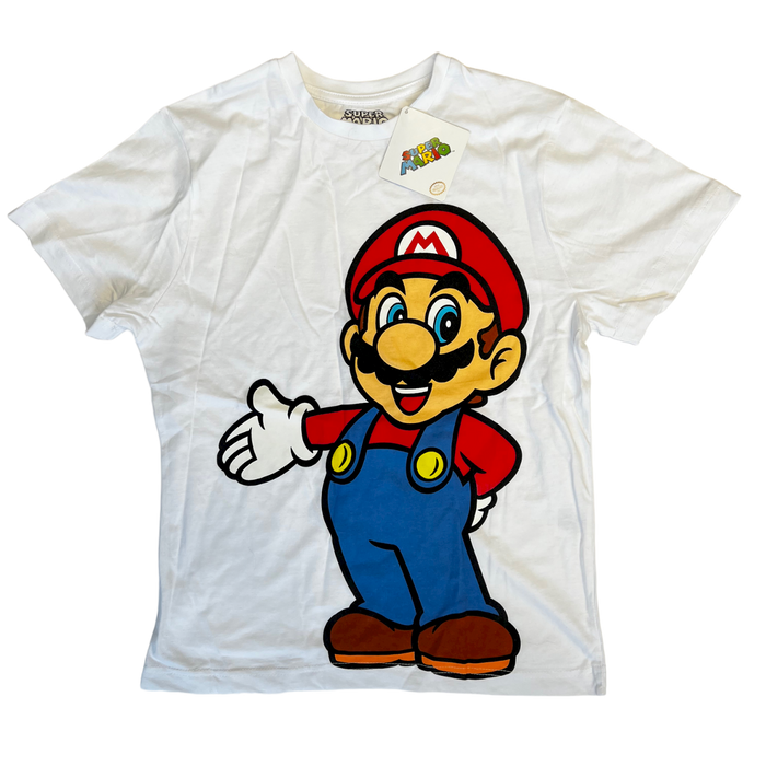 Super Mario: Mario - Wit T-Shirt - XS (Nieuw)