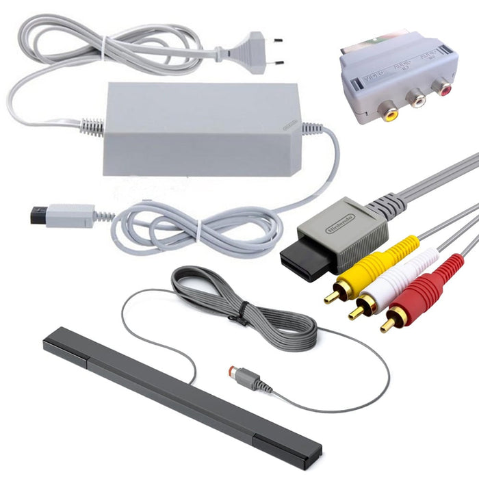 Wii Kabelset (AV Kabel, Adapter, Sensorbar en Scart Blokje)