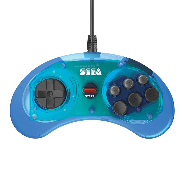 Retro-Bit Mega Drive Mini 6-Button USB Controller - Blauw