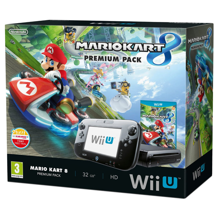 Wii U Premium Console incl. Gamepad - Zwart + Mario Kart 8 Bundel (In doos)