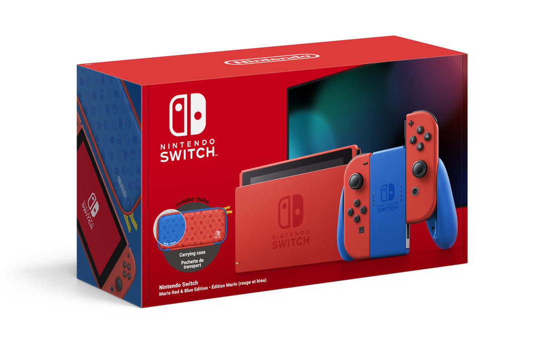 Switch Console Set V2 - Mario Rood & Blauw Edition (In doos)